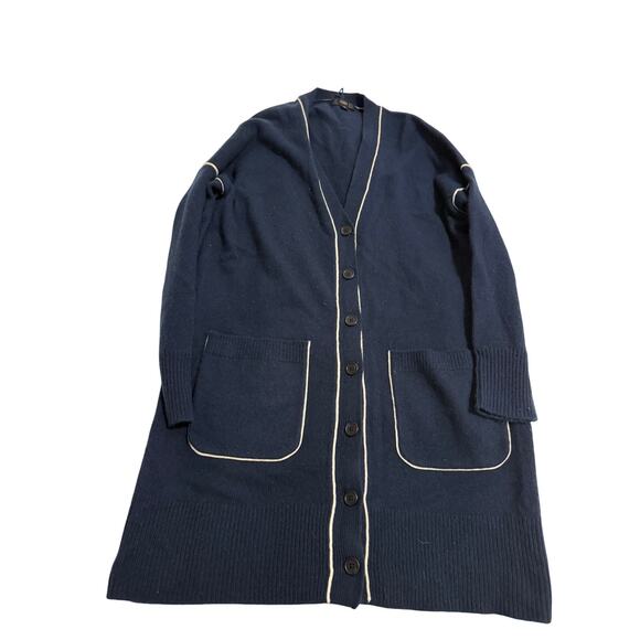 J crew wool and cashmere navy v neck sweater dress size xs - Picture 2 of 8